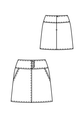 Pattern A-line mini skirt (Burda 5/2019, pattern number 112 A)