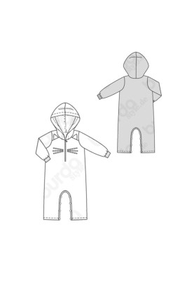 Pattern Knitted overalls with a hood (Burda 1/2020, pattern number 9299 A)