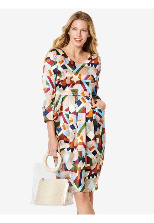 Pattern Dress in a fitted silhouette with flap pockets (Burda 1/2020, pattern number 6224 B)