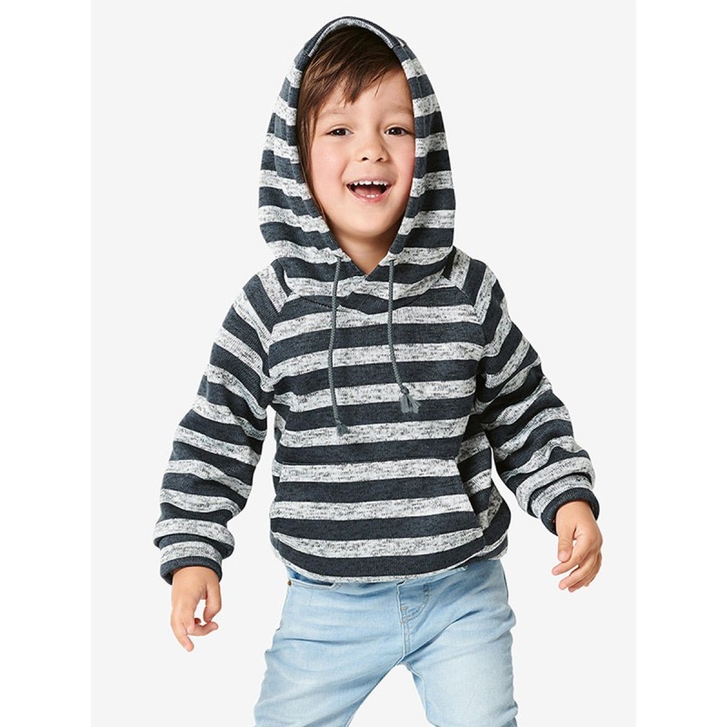 Pattern Fleece anorak with...
