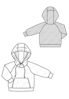 Pattern Fleece anorak with a hood (Burda 2/2019, pattern number 9308 C)