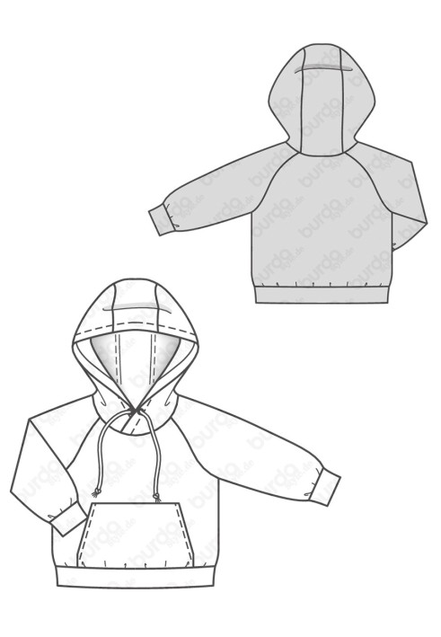 Pattern Fleece anorak with a hood (Burda 2/2019, pattern number 9308 C)