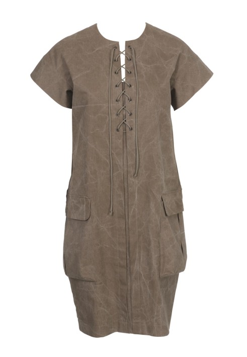 Pattern Straight-cut dress with laces and portfolio pockets (Burda 2/2011, pattern number 131)