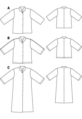Выкройка Рубашка-жакет с застежкой на кнопки (Burda 5/2012, № выкройки 127 A)