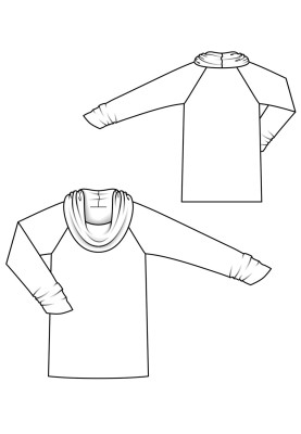 Pattern Pullover with a large collar-clamp (Burda 8/2017, pattern number 105)