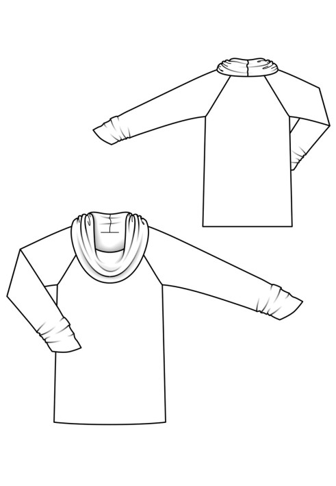 Pattern Pullover with a large collar-clamp (Burda 8/2017, pattern number 105)