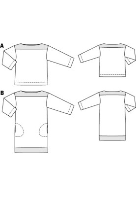 Викрійка Блуза прямого крою з креп-сатину (Burda 2/2012, № викрійки 107 A)