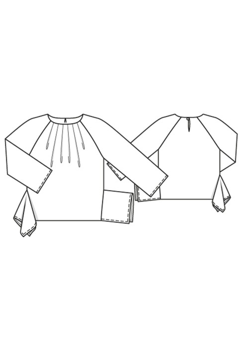 Pattern Blouse with raglan sleeves (Burda 10/2015, pattern number 115 V)