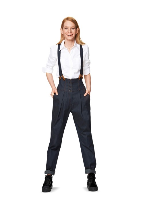 Pattern Denim pants with suspenders (Burda 2/2014, pattern number 6856 B)