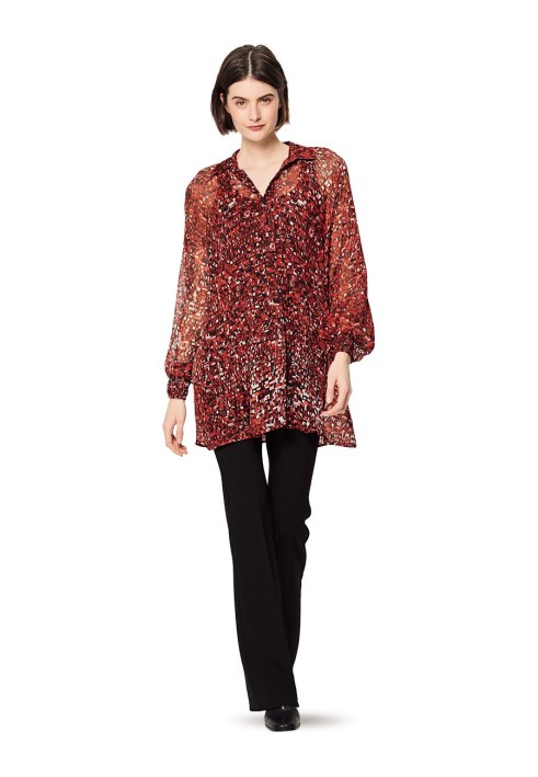 Pattern Blouse-shirt with puffy sleeves (Burda 2/2020, pattern no. 6187 A)