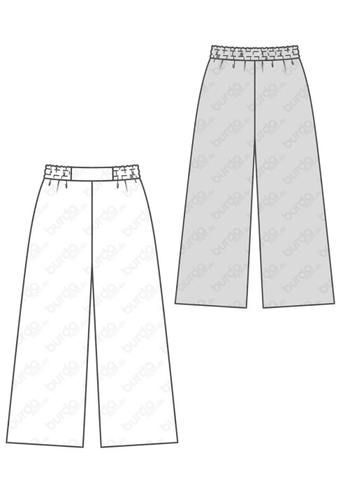 Pattern Culottes with an elastic waistband (Burda 2/2019, pattern number 6283 A)