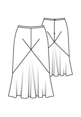 Pattern Skirt with a narrow belt (Burda 11/2015, pattern number 105 V)