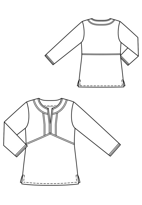 Pattern Tunic of a flared cut with slits on the sides (Burda 7/2019, pattern number 109 A)