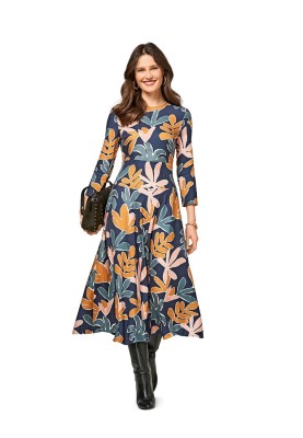 Pattern Sheath Dress with Contrast Stitched Belt (Burda 2/2017, Pattern No. 6454 A)