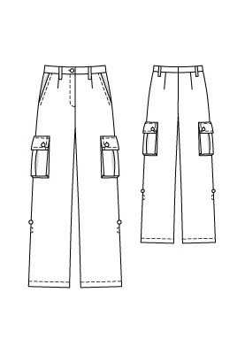 Pattern Straight-cut trousers with patch pockets (Burda 4/2010, pattern number 118)