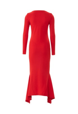 Pattern Knitted maxi dress with sewn-in wedges (Burda 2/2018, pattern number 6364 A)