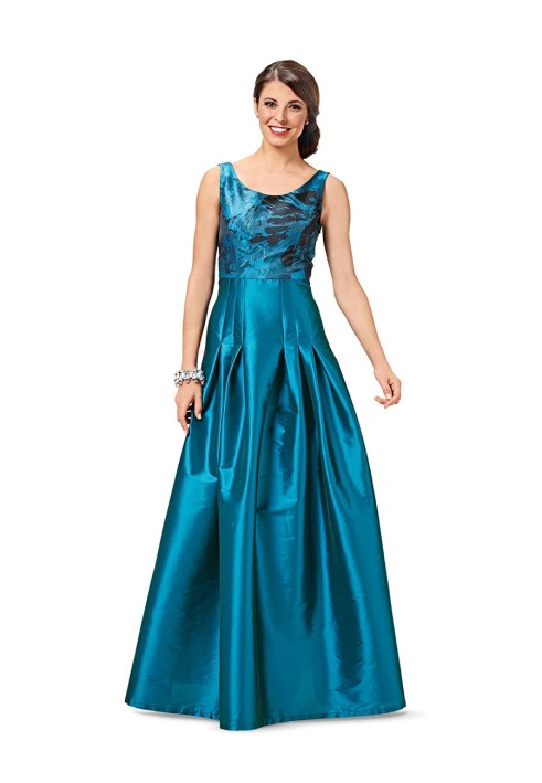 Pattern Maxi dress with full skirt (Burda 2/2016, pattern number 6584 A)