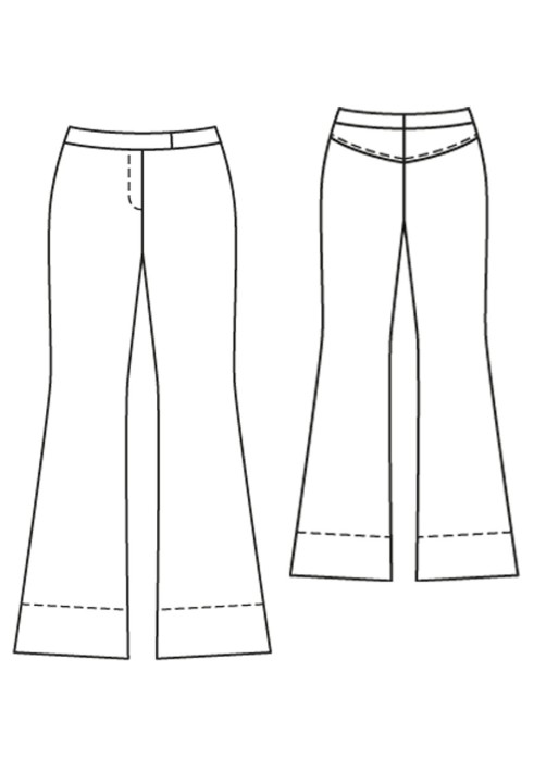 Pattern Flare trousers on a narrow belt (Burda 12/2015, pattern number 116 A)