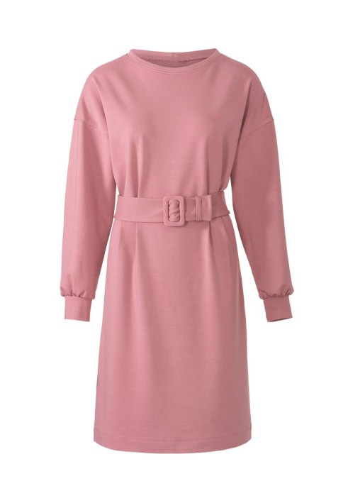 Pattern Knitted dress of a spacious cut with a wide belt (Burda 9/2019, pattern number 105 B)