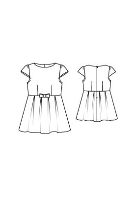 Pattern A cutaway dress with a pleated skirt (Burda 9/2012, pattern number 152)