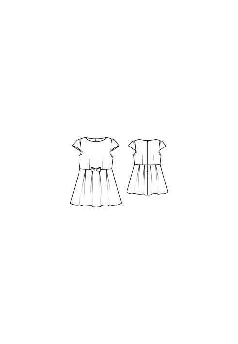 Pattern A cutaway dress with a pleated skirt (Burda 9/2012, pattern number 152)