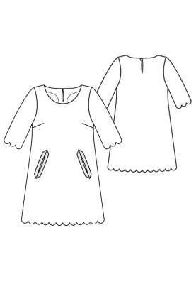 Pattern A-line dress with festoons (Burda 12/2015, pattern number 120 V)