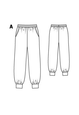 Jogger pants pattern (Burda 5/2015, pattern number 114 A)