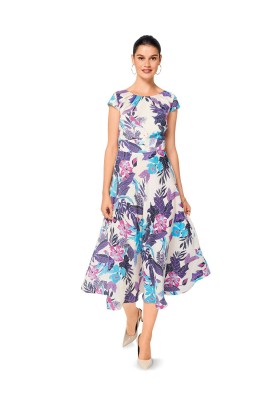 Pattern Sheath dress with a figure-stitched belt (Burda 1/2017, pattern no. 6529 A)