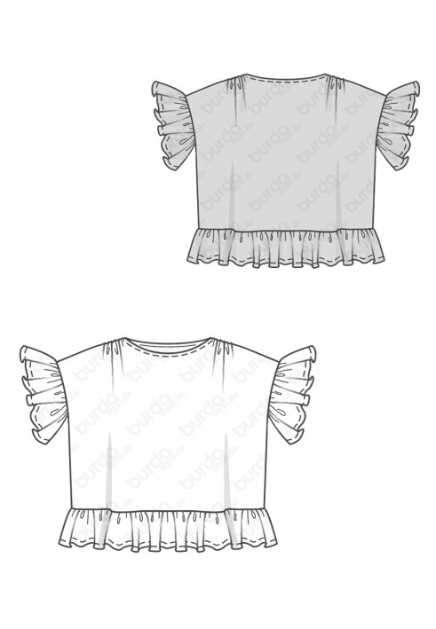 Pattern Top oversize with frills (Burda 2/2019, pattern number 6280 B)