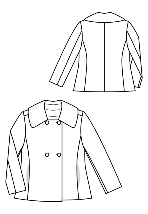 Pattern Double-breasted jacket with a turn-down collar (Burda 9/2020, pattern number 105)