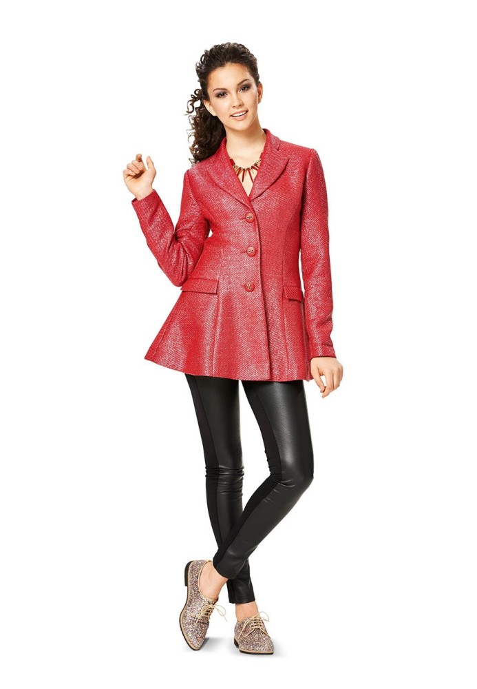 Pattern Single-breasted jacket with a flared silhouette (Burda 1/2014, pattern number 6921 B)