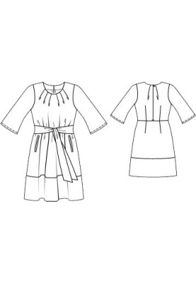 Pattern Dress with soft folds at the neck (Burda 3/2016, pattern number 102 B)