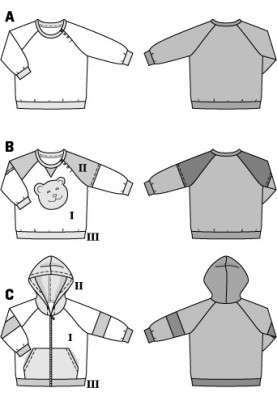 Выкройка Анорак с рукавами реглан и капюшоном (Burda 2/2015, № выкройки 9399 C)