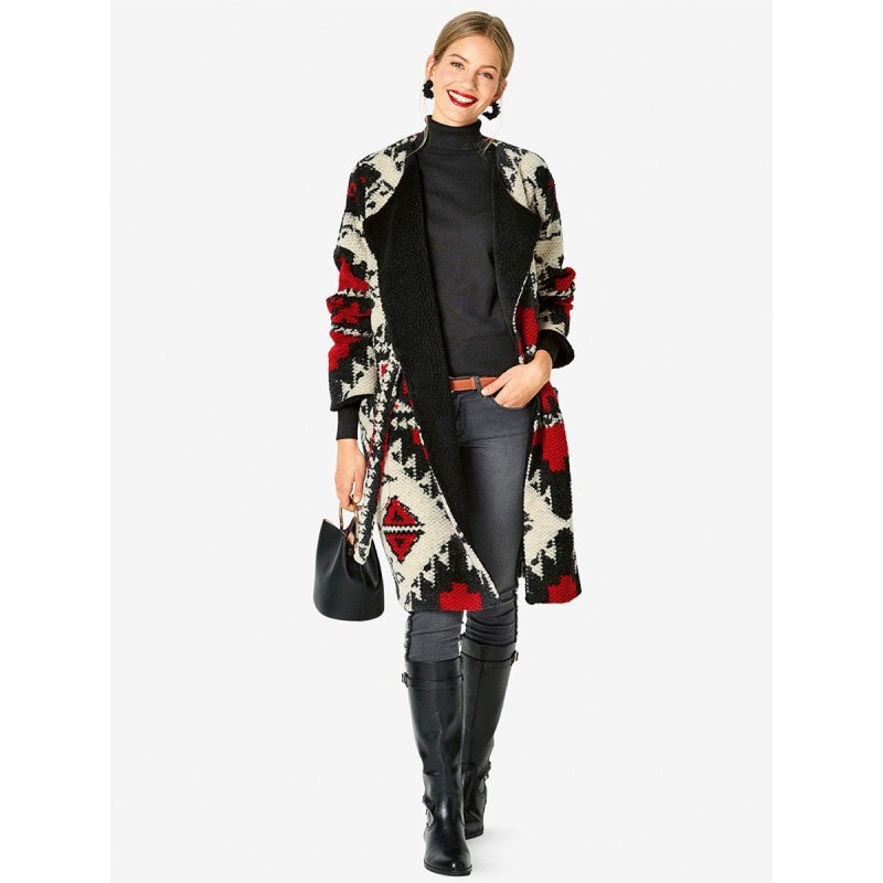 Pattern Wide-cut knitted...