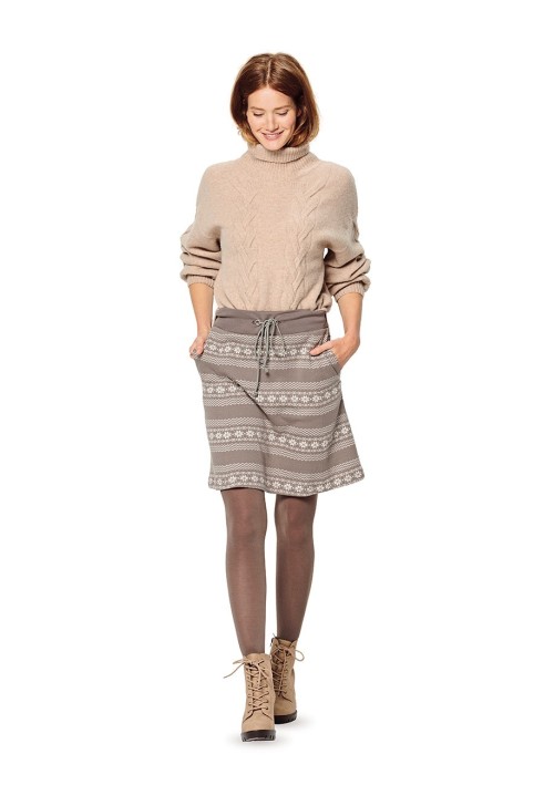 Pattern Short knitted skirt with a flared silhouette (Burda 2/2020, pattern number 6154 A)