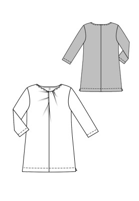 Pattern Blouse of a straight silhouette with draperies (Burda 2/2016, pattern number 6566 B)