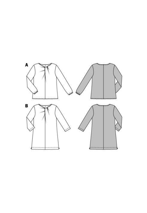 Pattern Blouse of a straight silhouette with draperies (Burda 2/2016, pattern number 6566 B)