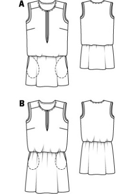 Выкройка Платье летнее без рукавов (Burda 7/2011, № выкройки 122 B)