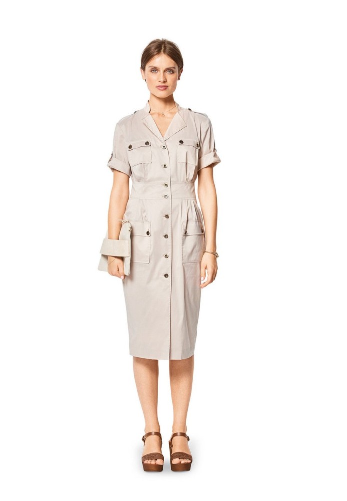 Safari shirt dress pattern (Burda 1/2018, pattern number 6440 A)