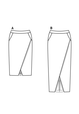 Выкройка Юбка-карандаш с фигурным поясом (Burda 1/2017, № выкройки 6506 A)