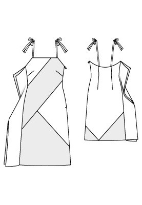 Pattern Dress on straps with a flounce in the side seam (Burda 1/2012, pattern number 103)