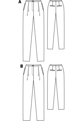 Pattern Pants of a tapered cut with deep pleats (Burda 9/2011, pattern number 120 A)