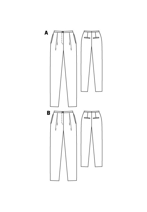 Pattern Pants of a tapered cut with deep pleats (Burda 9/2011, pattern number 120 A)