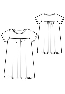 Pattern A-silhouette nightgown (Burda 4/2018, pattern number 128 A)