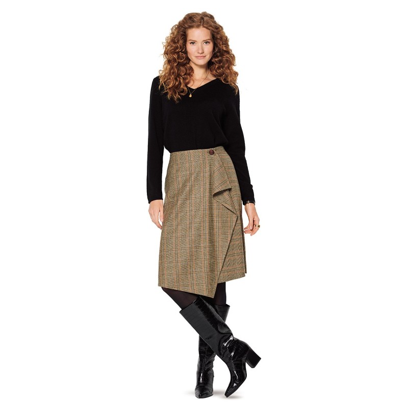 Pattern Wool skirt with...