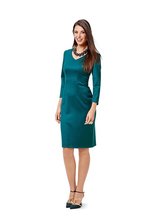 Pattern Sheath dress with embossed side details (Burda 2/2016, pattern number 6605 A)