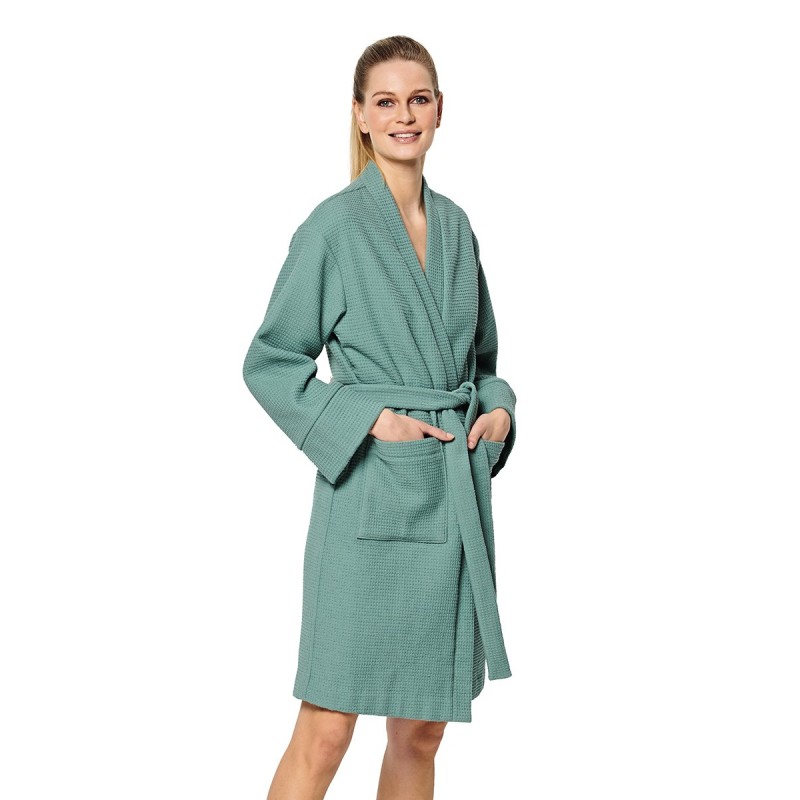 Pattern Kimono robe with...