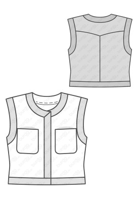 Pattern Denim vest in hippie style (Burda 1/2018, pattern number 6407 A)