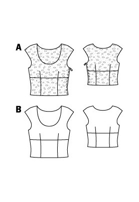 Pattern Fitted top with a wide neckline (Burda 2/2011, pattern number 102 B)