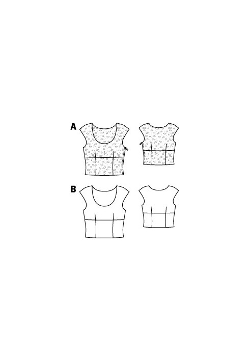 Pattern Fitted top with a wide neckline (Burda 2/2011, pattern number 102 B)